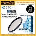 怪機絲 STC 62mm Super Hi-Vision CPL 高解析(-1EV) 偏光鏡 抗靜電 鏡頭 薄框 高透光