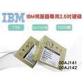 全新盒裝IBM X35/3650-M5伺服器硬碟 00AJ141 00AJ142 1TB 7.2K 2.5吋 SATA