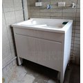 [新時代衛浴] 90cm人造石洗衣水槽浴櫃組，活動洗衣板，台制水槽，發泡板烤漆浴櫃AIU590