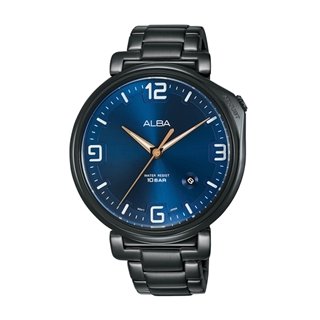 ALBA雅柏 新上市廣告款情人對錶推薦 VJ42-X270SD(AS9H47X1)黑X藍SK015