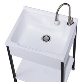 [新時代衛浴] 60公分實心人造石洗衣槽，台制好品質，活動洗衣板，搭配不鏽鋼支撐架AST560