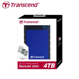 【原廠保固】創見 4TB StoreJet 25H3 USB3.0 2.5吋 藍色 行動硬碟 (TS-25H3B-4TB)