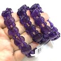 『晶鑽水晶』天然紫水晶橢圓扁形手排 搭配紫晶圓珠~早期商品亮透度超棒~特級品