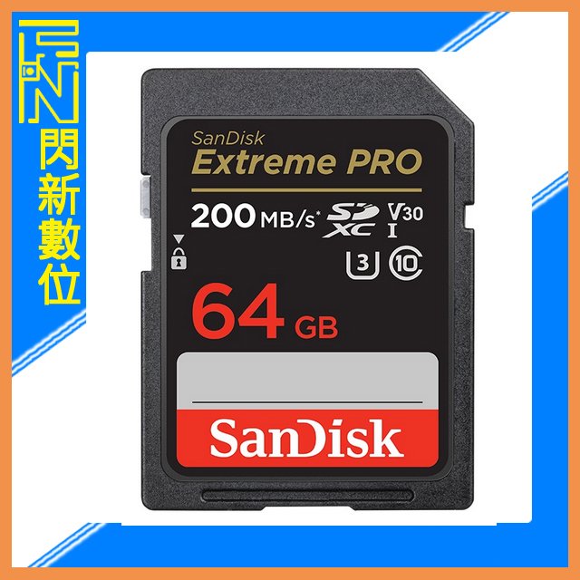 ★閃新★SanDisk Extreme PRO SDXC 64GB/64G Class10 200MB/s 記憶卡(公司貨)