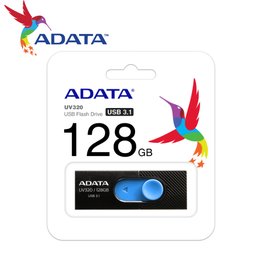 【原廠公司貨】ADATA 威剛 UV320 時尚黑/藍 128GB USB3.1 高速隨身碟 (AD-UV320K-128G)