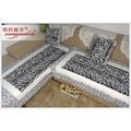 黑白條紋豹紋純棉絎縫布藝 沙發墊/沙發坐墊
