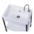 新時代衛浴 80 公分實心人造石洗衣槽 台制 活動洗衣板 搭配不鏽鋼支撐架 ast 580
