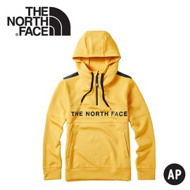 【The North Face 男 快乾保暖長袖帽T《黃》】46HC/長袖上衣/休閒長袖/連帽上衣