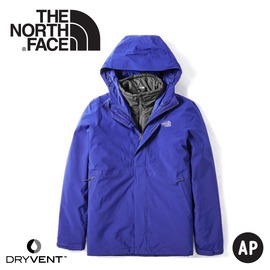 【The North Face 男 兩件式DryVent防水化纖保暖外套《國旗藍》】3VSJ/防水外套/兩件式