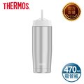 【THERMOS 膳魔師】不鏽鋼真空吸管隨行瓶0.47L(TS4037SS)不鏽鋼色