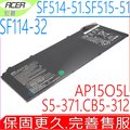 宏碁電池-ACER AP15O5L,S5-371,CB5-312,SF514-51,SP513,3ICP4/91/91