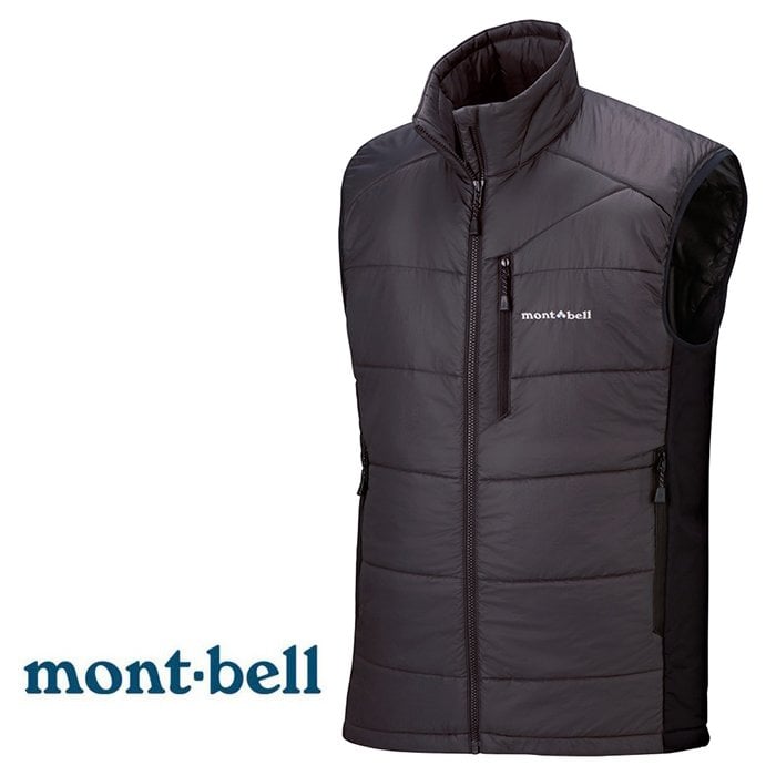 Mont Bell 日本 U L Thermawrap 超輕量化纖背心外套保暖外套保暖背心男款深灰色 鄉野情戶外休閒專業中心