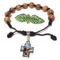 天主教聖物 以色列進口 橄欖木 念珠 手鍊 10mm 天使長米迦勒 8251018