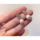 香港正生 極美 8mm淡水真珠香香耳環