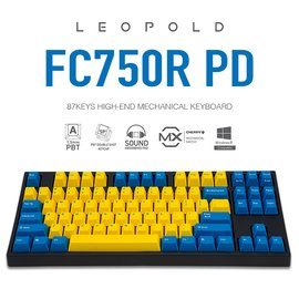 | MOJO | 韓國LeoPold FC750R PD機械鍵盤 藍黃版黑殼 PBT二色成型鍵帽 英文 茶/青/紅