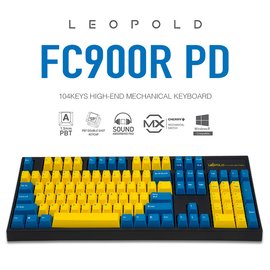 | MOJO | Leopold FC900R PD 藍黃版黑殼 PBT二射成型字體正刻英文 靜音紅軸