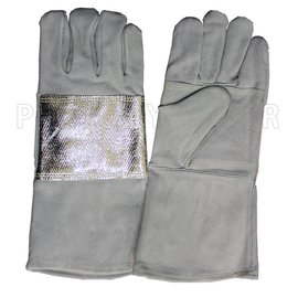 【米勒線上購物】皮手套 焊接防熱手套 手掌加厚 手背鋁箔 棉內裡 35cm