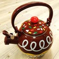 《小天鵝琺瑯壺》巧克力蛋糕琺瑯彩繪笛音茶壺
