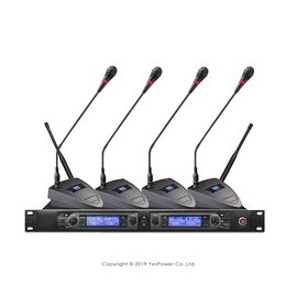 ＊來電享最低價＊RALLY RTC-U6004 UHF 無線麥克風/無線會議系統/UHF自動頻道/200頻道選擇/自動選訊功能/附4支桌上型麥克風適用於會議廳