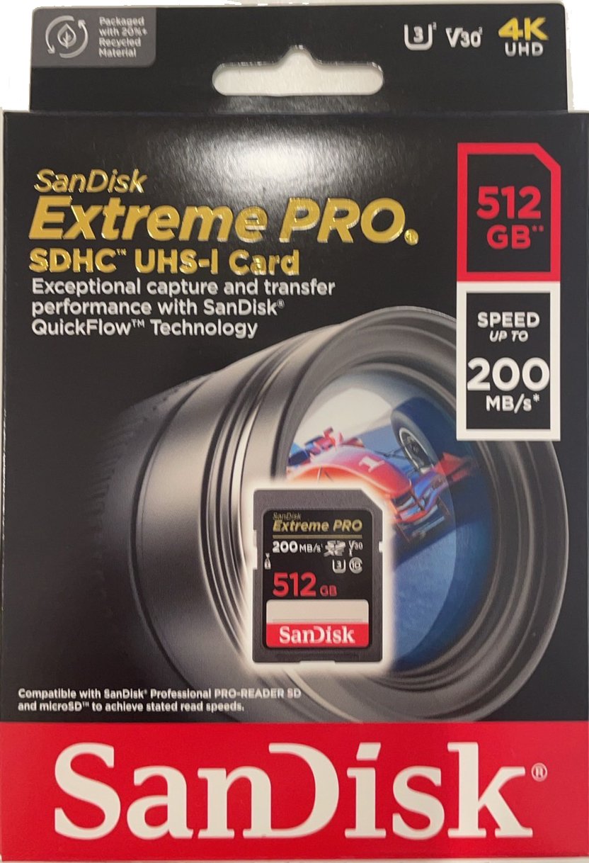 SanDisk 512GB 512G SDXC【200MB/s】Extreme Pro SD UHS 4K U3 C10