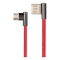 KINYO USB-B21 (Micro USB)雙面插彎頭鋅合金數據線(兩入裝) 現金積點20%折抵