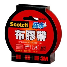 3M™ Scotch® 思高牌 2024R 紅色強力防水布膠帶 24mmx15Y