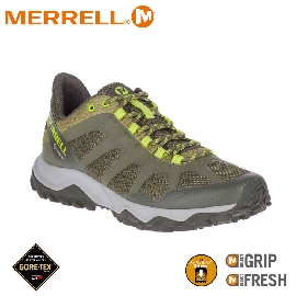 【MERRELL 美國 男 FIERY GORE-TEX多功能健行鞋《墨綠》】ML99621/防水鞋
