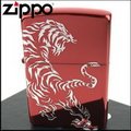 ◆斯摩客商店◆【ZIPPO】日系~Tiger-民族風虎圖騰-兩面連續加工打火機(離子紅款)NO.2REDS-TIGER
