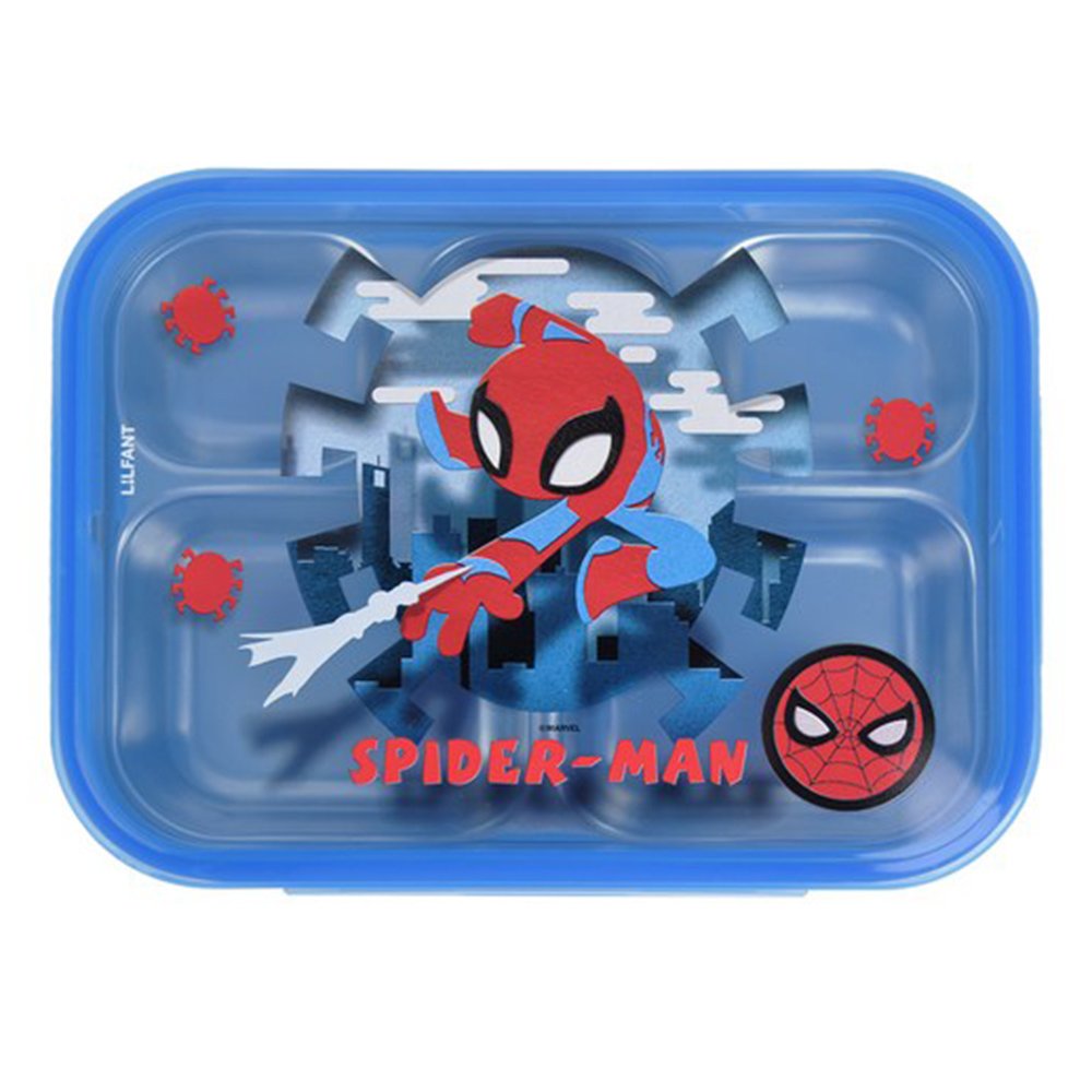 漫威 蜘蛛人 不鏽鋼5格餐盤 附蓋子 韓國製 保鮮盒 便當盒 野餐 水果 點心
