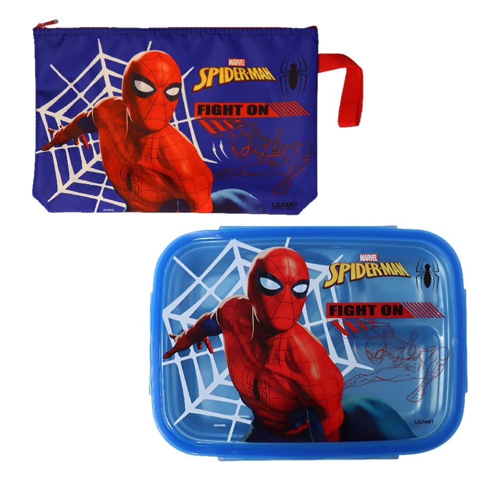 漫威英雄 蜘蛛人 不鏽鋼5格餐盤 附蓋子 韓國製 保鮮盒 便當盒