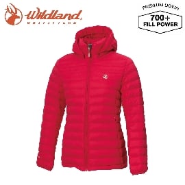 【Wildland 荒野 女 收納枕拆帽極暖鵝絨外套《胭脂紅》】0A72103/輕量羽絨衣/保暖夾克/防風禦寒外套