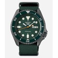 SEIKO 精工5 Sports霧黑離子綠計分外圈日期星期軍綠帆布帶機械腕錶 型號：SRPD77K1【神梭鐘錶】