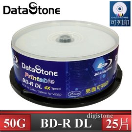 DataStone 空白光碟片 A+ 藍光 Blu-ray 4X BD-R DL 50GB 亮面相片滿版可印片/3760dpi X25P