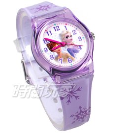 Disney 迪士尼 日本機芯 冰雪奇緣 艾莎公主 女王 安娜公主 兒童手錶 橡膠 女錶 紫色 FZ-2301紫小