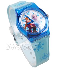 Disney 迪士尼 日本機芯 冰雪奇緣 艾莎公主 女王 安娜公主 兒童手錶 橡膠 女錶 藍色 FZ-2306藍小