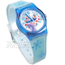 Disney 迪士尼 日本機芯 冰雪奇緣 艾莎公主 女王 安娜公主 兒童手錶 橡膠 女錶 藍色 FZ-2307藍小
