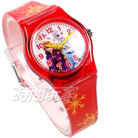 Disney 迪士尼 日本機芯 冰雪奇緣 艾莎公主 女王 安娜公主 兒童手錶 橡膠 女錶 紅色 FZ-2310紅小
