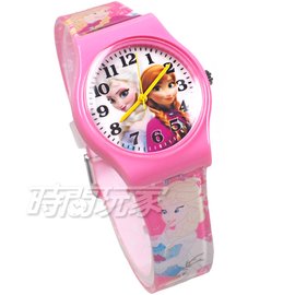 Disney 迪士尼 日本機芯 冰雪奇緣 艾莎公主 女王 安娜公主 兒童手錶 橡膠 女錶 粉紅色 D冰雪大P7