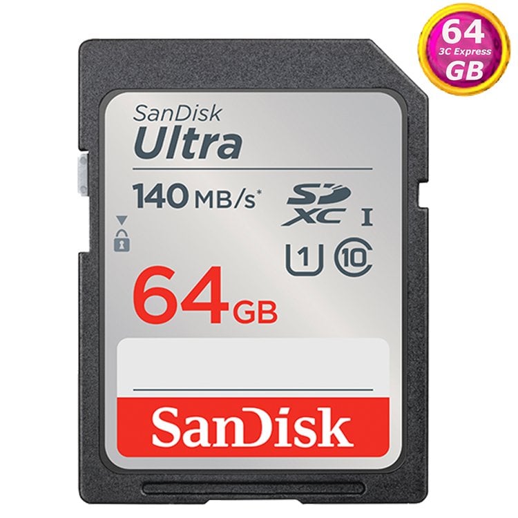 SanDisk 64GB 64G SDXC Ultra【140MB/s】SD SDHC U1 C10 SDSDUNB-064G相機記憶卡