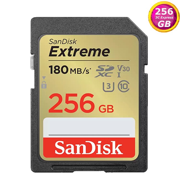 SanDisk 256GB 256G SD【180MB/s Extreme】SDXC SDSDXVV-256G 4K U3 A2 V30 相機記憶卡