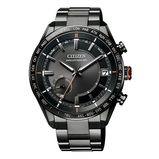 CITIZEN 星辰 廣告款 光動能鈦金屬GPS衛星計時腕錶 CC3085-51E 黑