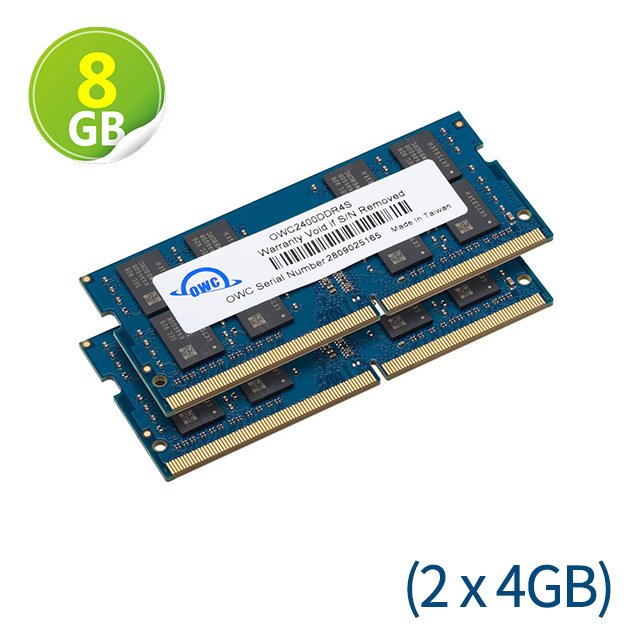 8GB (4GB x2) OWC Memory 2400MHz DDR4 SO-DIMM PC4-19200 260Pin 適用於 iMac 2017