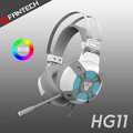 yardiX代理【FANTECH HG11 USB 7.1環繞立體聲RGB耳罩式電競耳機-白色經典款】50mm大單體/環繞立體聲/大耳罩/懸浮式頭帶/降噪麥克風