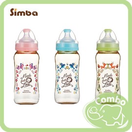 Simba小獅王辛巴 桃樂絲PPSU自動把手寬口葫蘆奶瓶360ml 綠/藍/粉