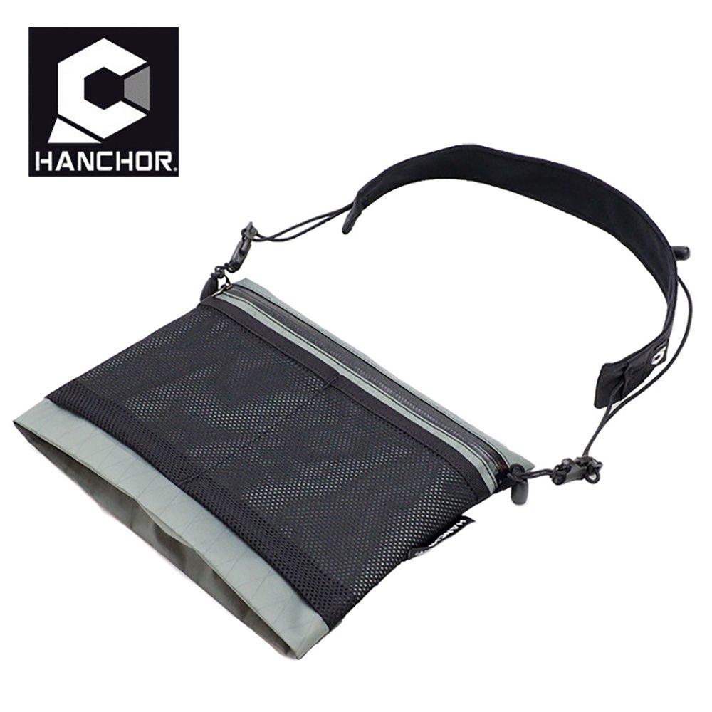 【Hanchor 台灣】SURFACE MESH 輕量化胸前包 斜背包 側背包 隨身包 灰色 (OD17)