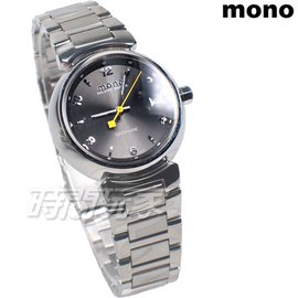 mono 時尚 傳奇 經典 碟形水晶錶面 女錶 防水手錶 日期視窗 不銹鋼 Z9295黑