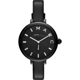 Marc by Marc Jacobs Sally 小馬克 品牌字母小秒針女錶 真皮錶帶 黑 MJ1417
