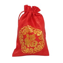 【Q禮品】 A4710 福字束口袋-中/抽繩喜糖袋/首飾禮物包/婚禮糖果禮品包裝袋/過年節慶裝飾/贈品禮品