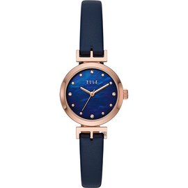 ELLE ODEON 系列優雅小錶徑女錶-珍珠貝x藍色錶帶/26mm ELL21005
