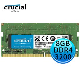 Micron 美光 Crucial DDR4 3200 8GB SODIMM 筆記型電腦記憶體 RAM CT8G4SFS832A